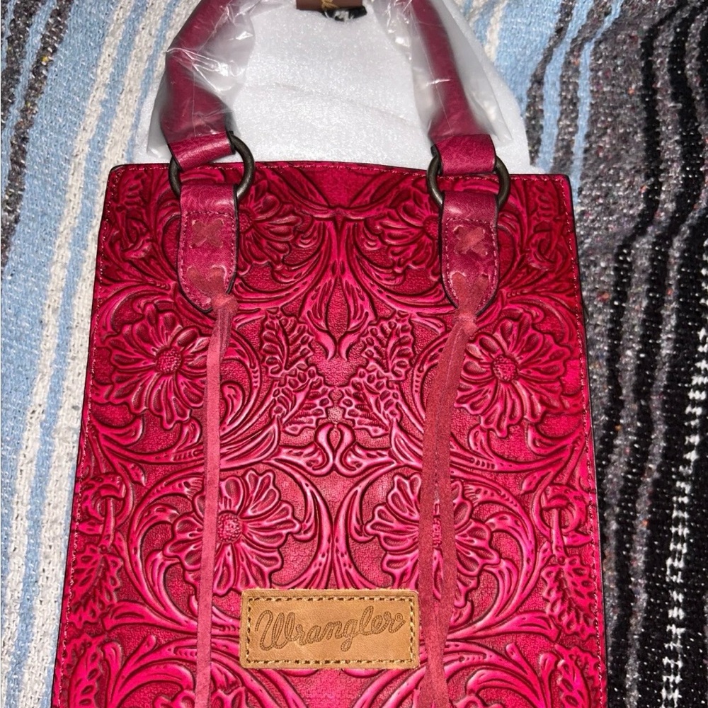 Wrangler Pink Embossed Shoulder Bag
